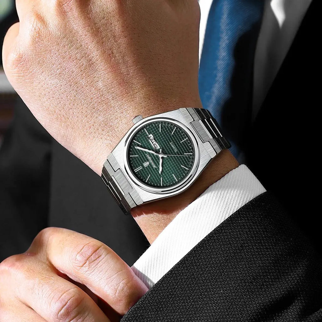 POEDAGAR Luxury Original Man Watch Waterproof Stainless Steel Luminous Men's Wristwatch Date Week Quartz Fashion Watches For Men